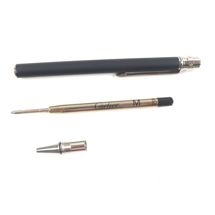 Excellent Cartier Ballpoint pen Santos Twist type Matte Black Silver mens
