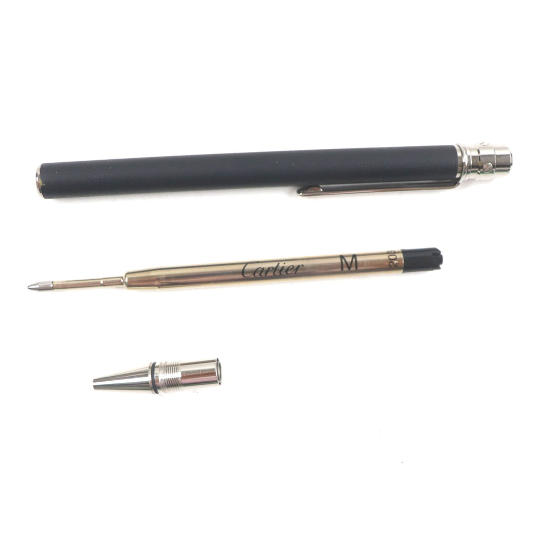 Excellent Cartier Ballpoint pen Santos Twist type Matte Black Silver mens