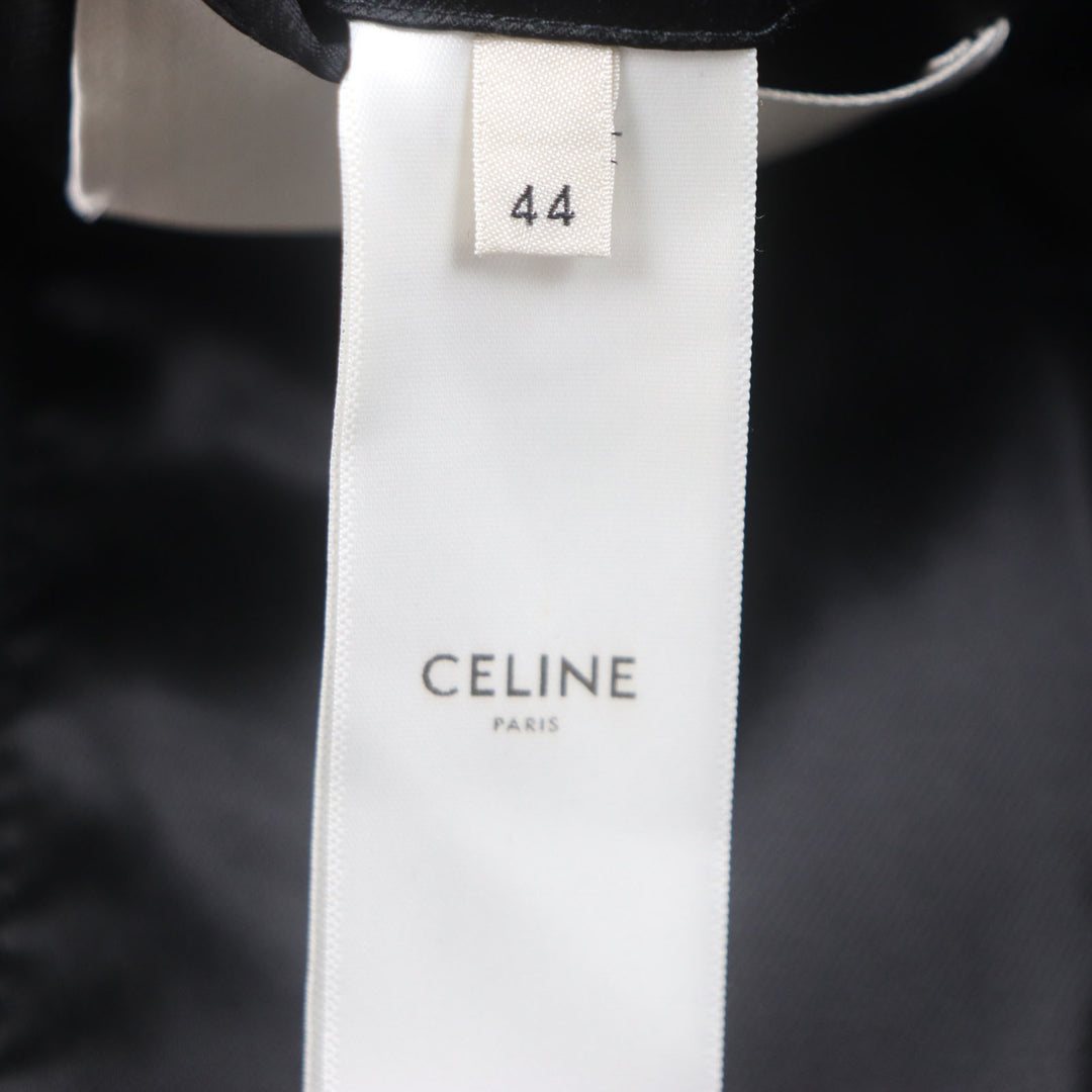 CELINE Chester coat Single logo button black wool mens 44 2M025863C