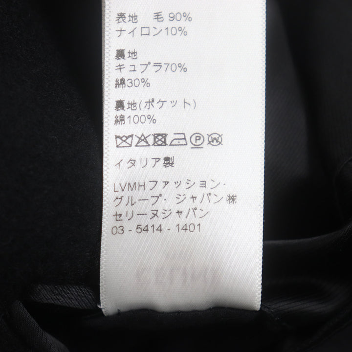 CELINE Chester coat Single logo button black wool mens 44 2M025863C