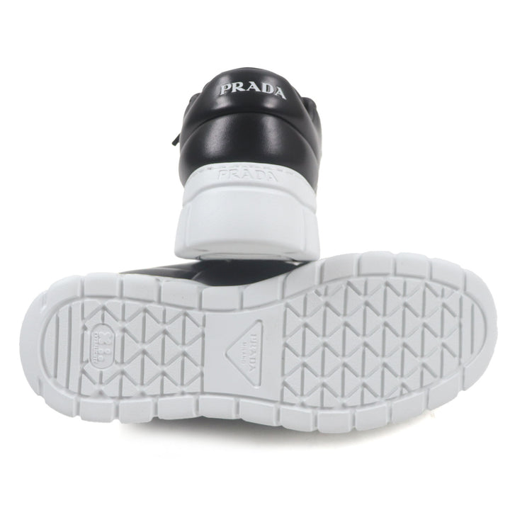Pristine PRADA sneakers Triangle logo Triangle plate black Nappa leather mens 6