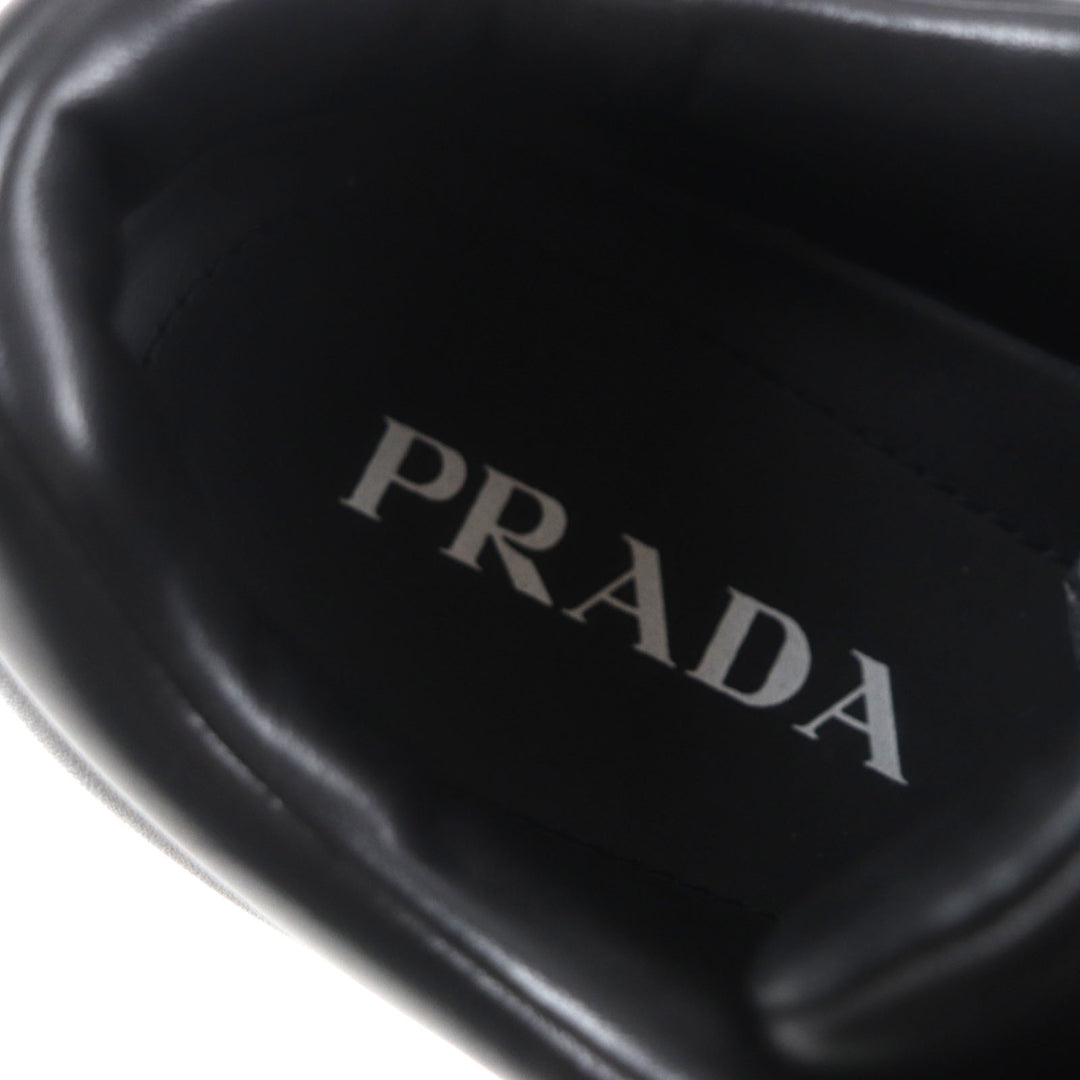 Pristine PRADA sneakers Triangle logo Triangle plate black Nappa leather mens 6