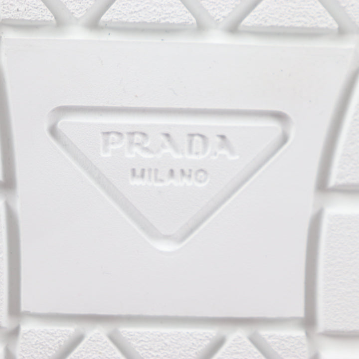 Pristine PRADA sneakers Triangle logo Triangle plate black Nappa leather mens 6