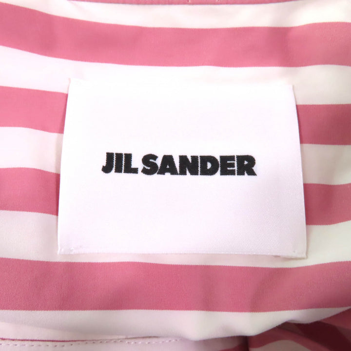 Excellent JIL SANDER shirt Band collar, 3/4 sleeves, stripes Women 34 JSPU601201