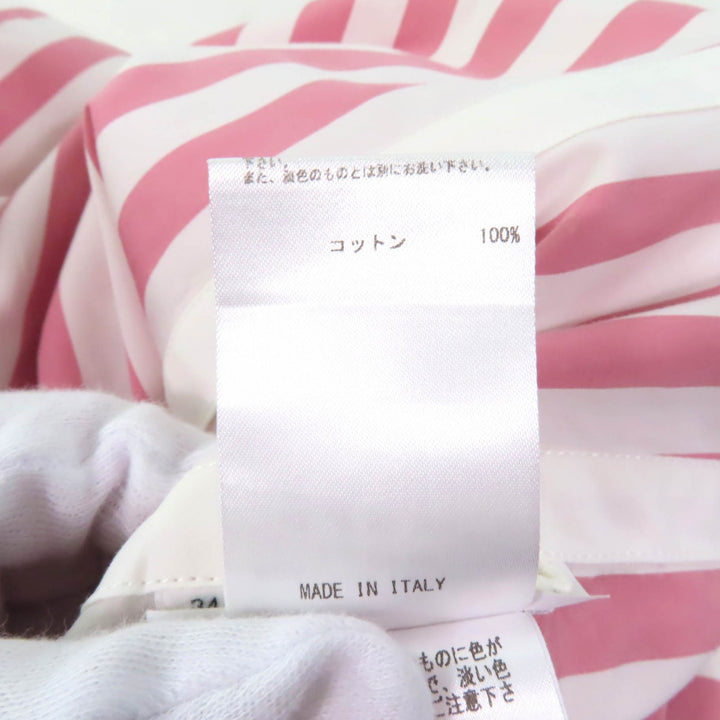 Excellent JIL SANDER shirt Band collar, 3/4 sleeves, stripes Women 34 JSPU601201