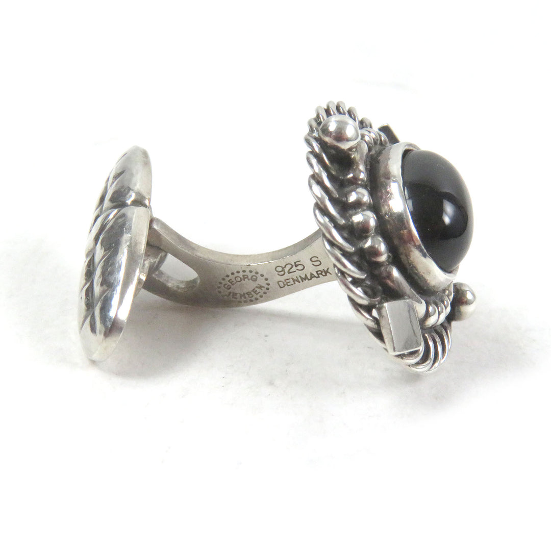 Great Georg Jensen Cufflinks cufflinks Silver black SV925 mens 19B