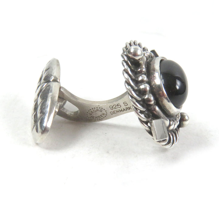 Great Georg Jensen Cufflinks cufflinks Silver black SV925 mens 19B