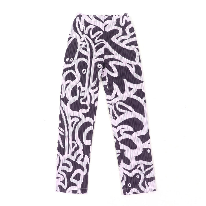 Excellent PLEATS PLEASE Pants SEEKER Animal Print Pleated purple Women 3