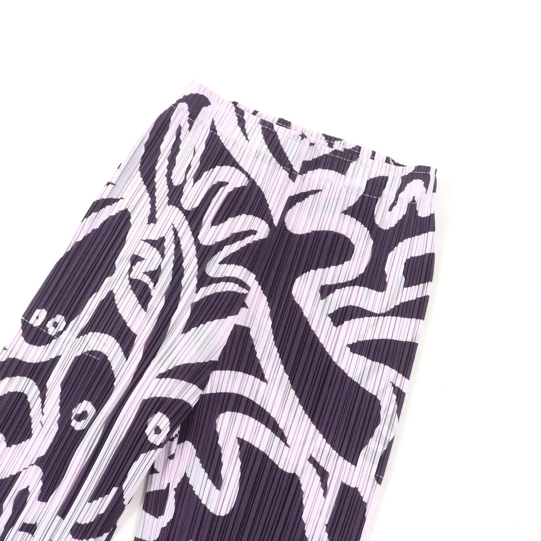 Excellent PLEATS PLEASE Pants SEEKER Animal Print Pleated purple Women 3