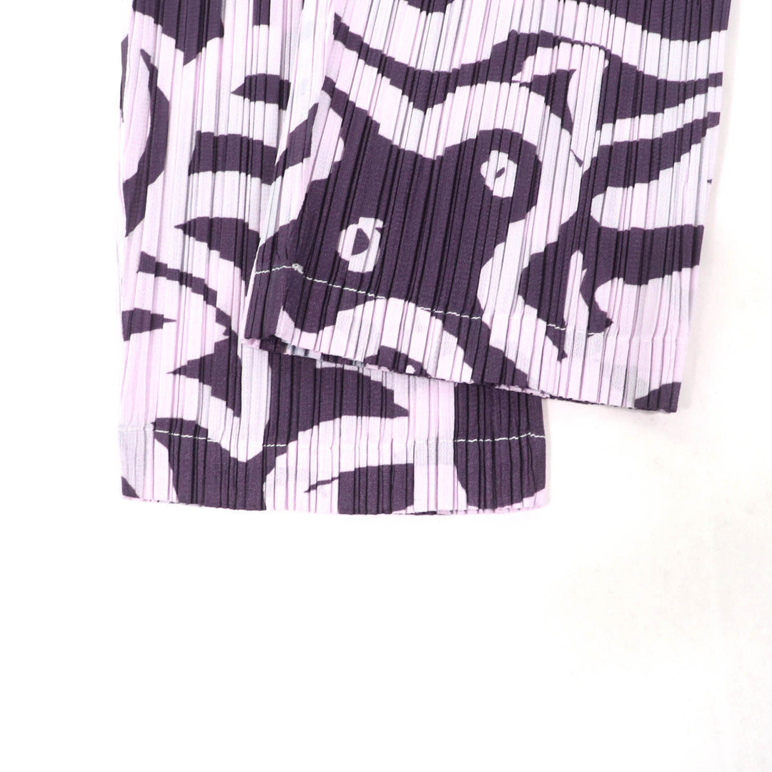 Excellent PLEATS PLEASE Pants SEEKER Animal Print Pleated purple Women 3