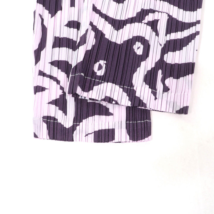 Excellent PLEATS PLEASE Pants SEEKER Animal Print Pleated purple Women 3