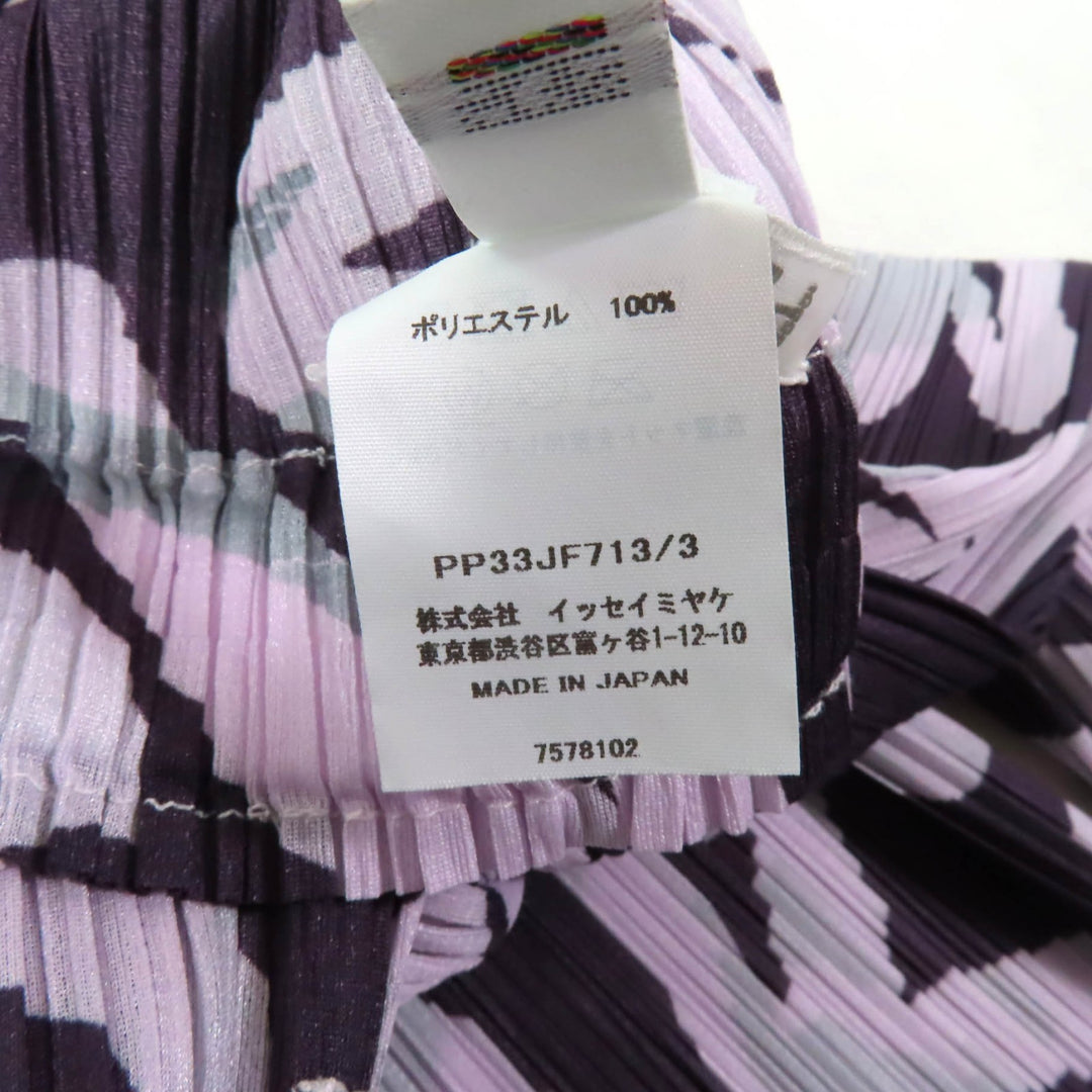 Excellent PLEATS PLEASE Pants SEEKER Animal Print Pleated purple Women 3