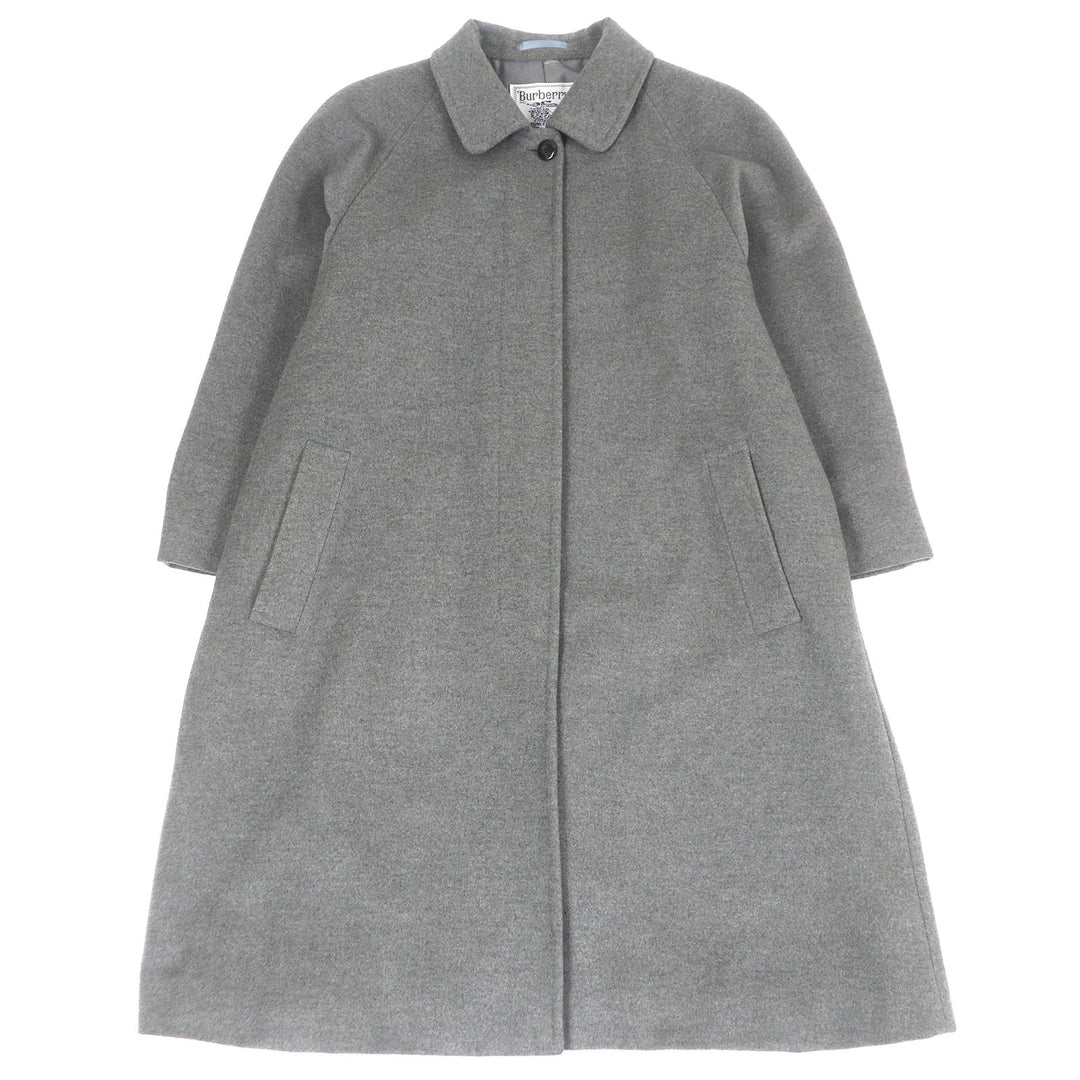 Very Good Burberrys coat fly front gray cashmere mens