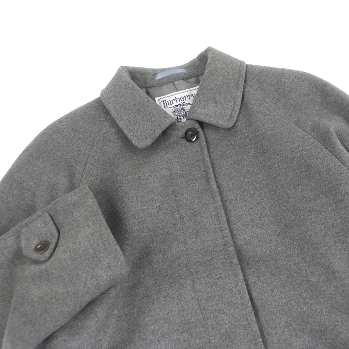 Very Good Burberrys coat fly front gray cashmere mens