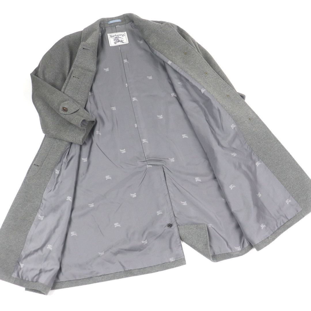 Very Good Burberrys coat fly front gray cashmere mens