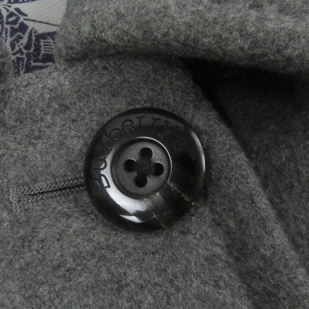 Very Good Burberrys coat fly front gray cashmere mens