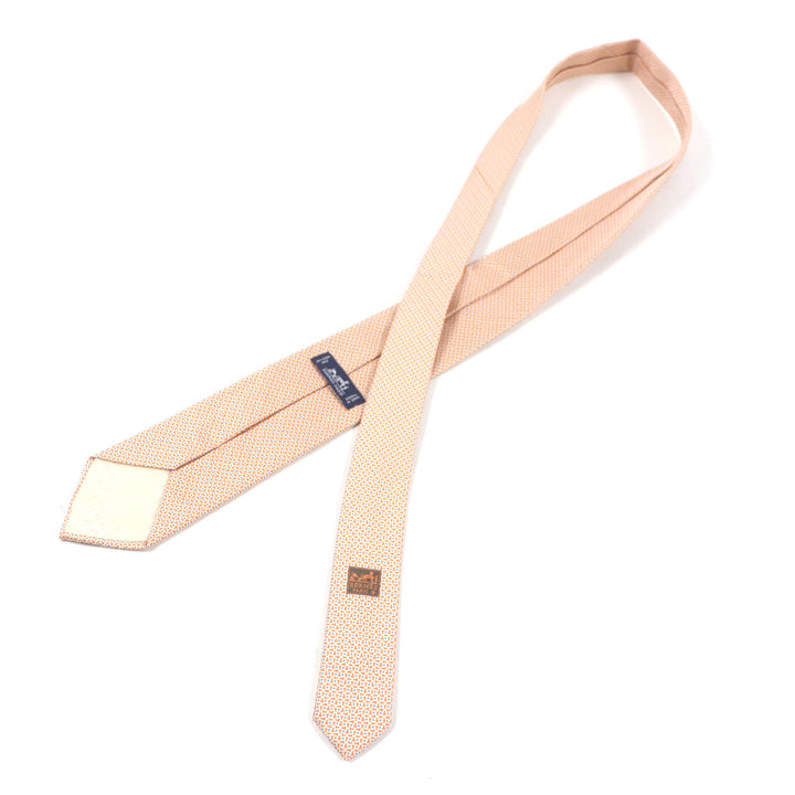 Excellent HERMES tie Overall handle Orange blue mens 659082T
