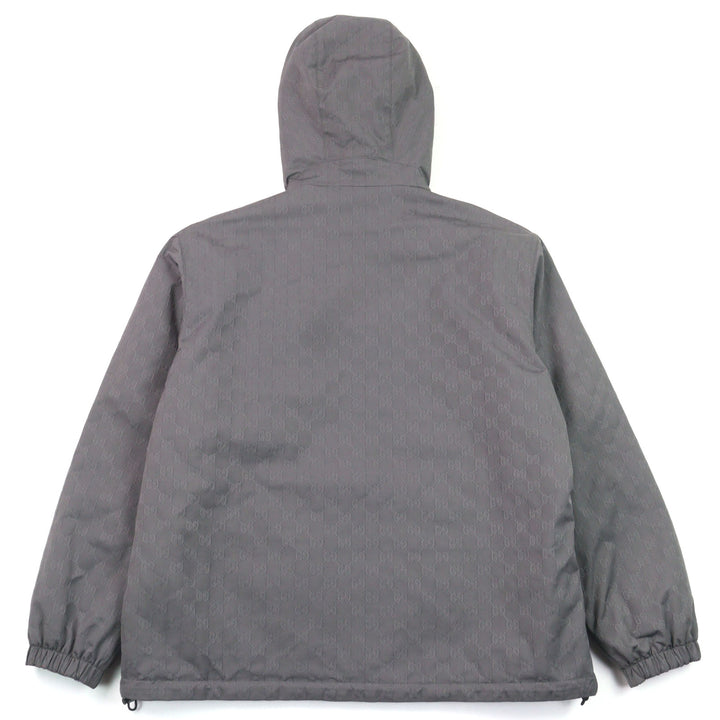 GUCCI Jacket reversible hooded padded Gray purple Composite fiber mens 48 795697