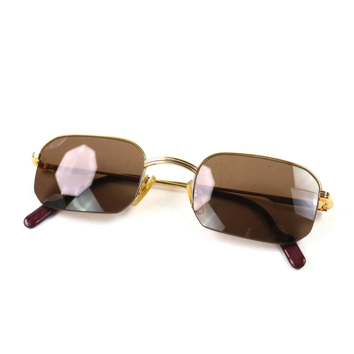 Excellent Cartier sunglasses Trinity Half Rim Frame: Gold Bordeaux mens