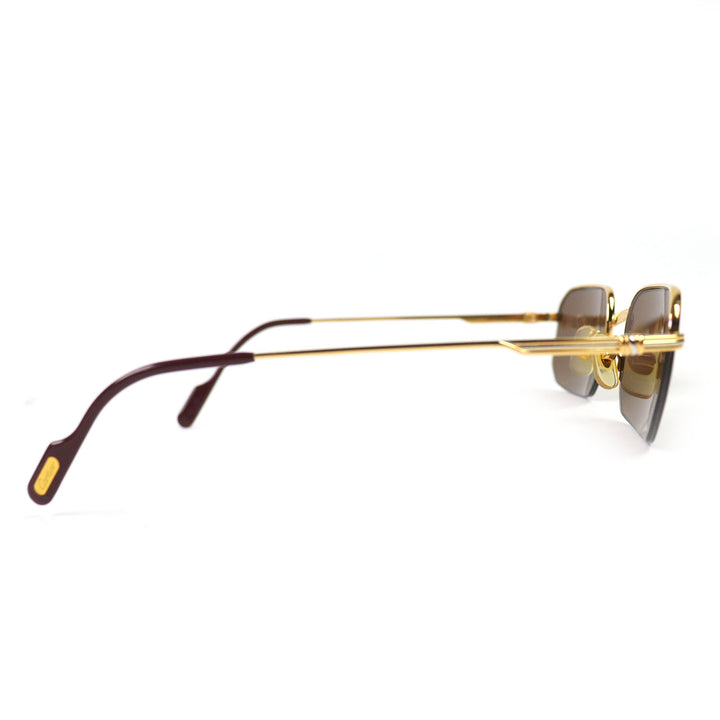 Excellent Cartier sunglasses Trinity Half Rim Frame: Gold Bordeaux mens
