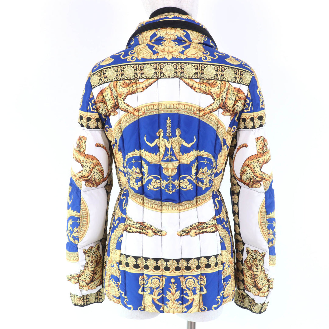Pristine VERSACE Down jacket Baroque Print Medusa Buttons multicolor 36 A80273