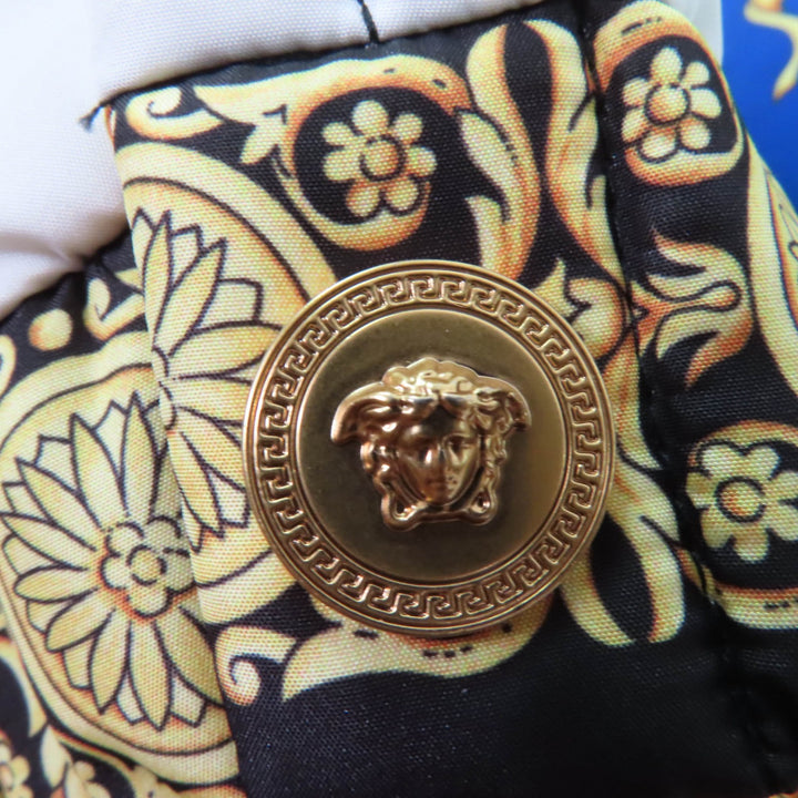 Pristine VERSACE Down jacket Baroque Print Medusa Buttons multicolor 36 A80273