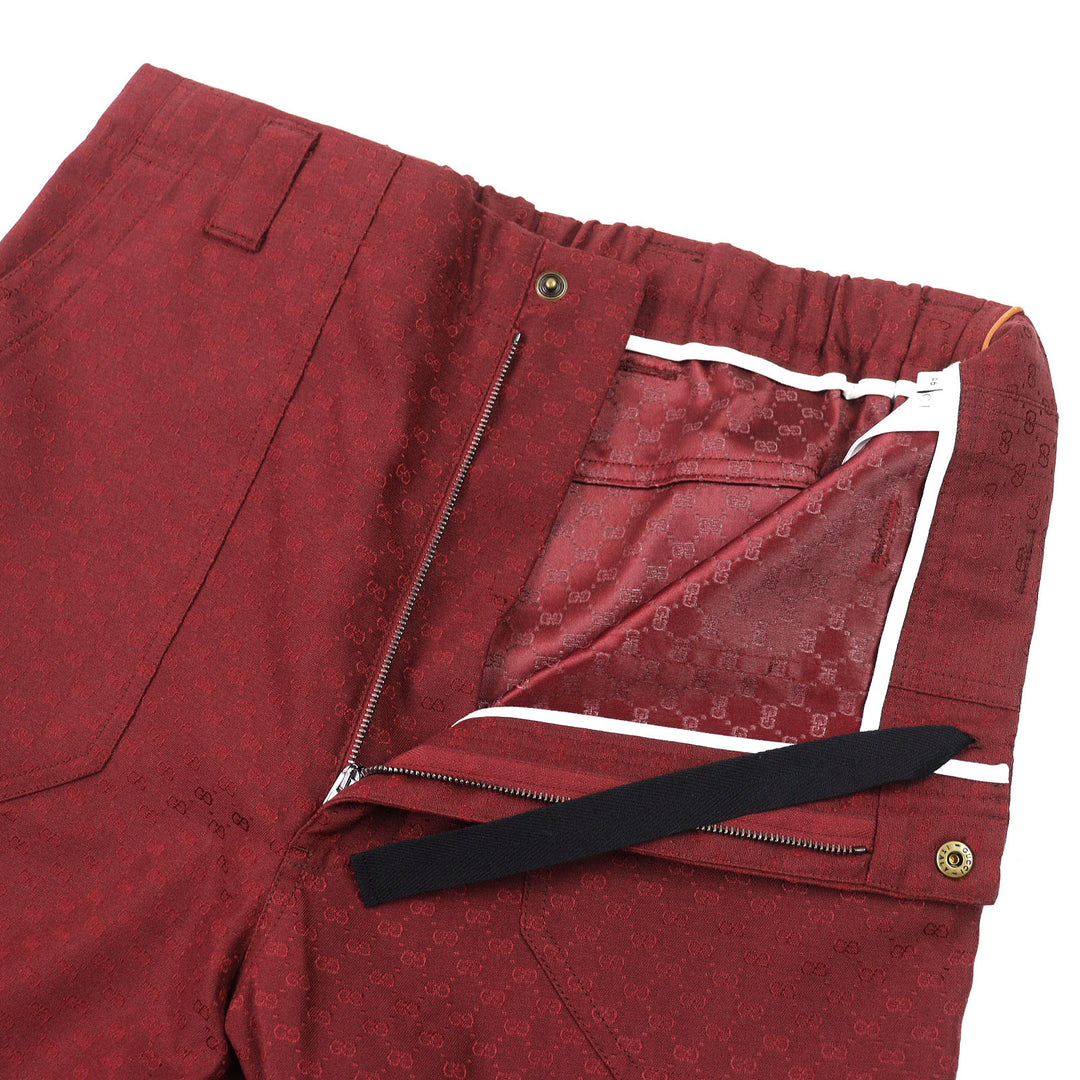 Pristine GUCCI Pants GG Jacquard, worn on the runway Bordeaux mens 46 614939