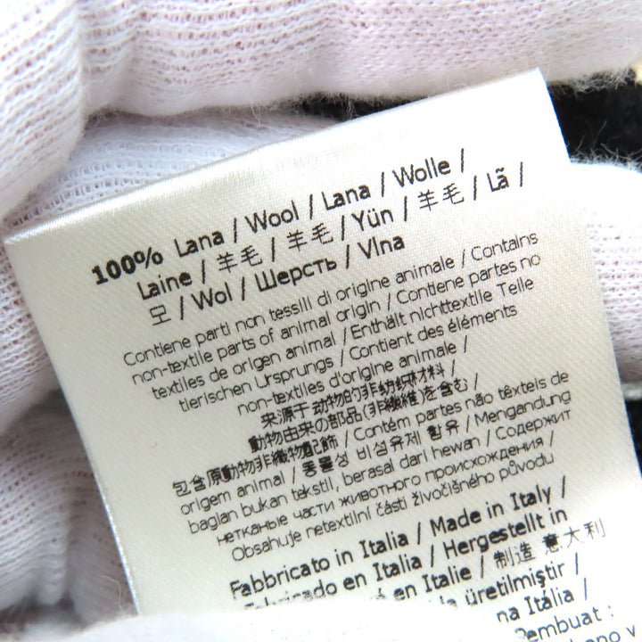 Excellent FENDI knit FF motif all-over print crew neck Ivory black mens 54
