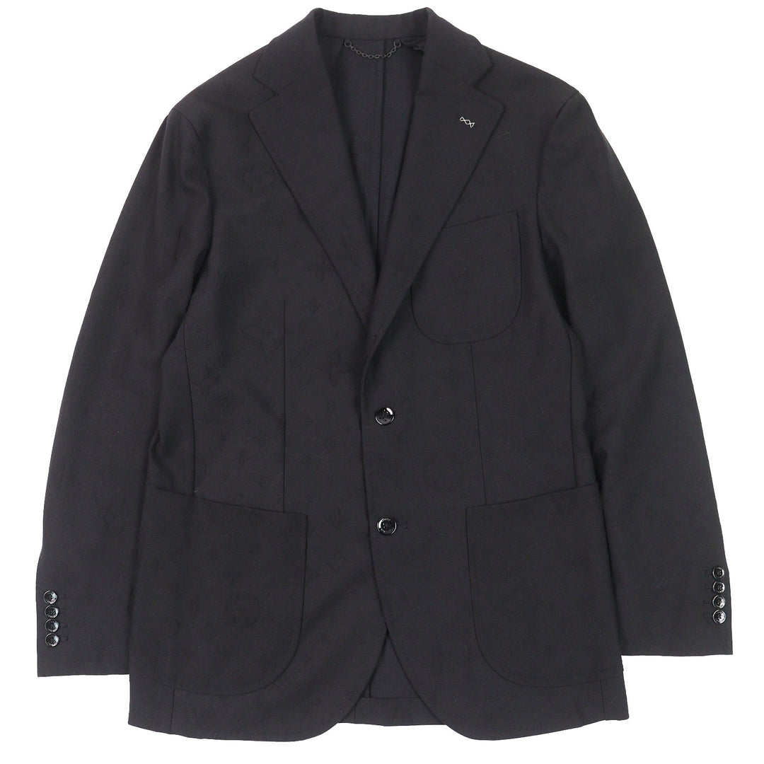 Excellent LOUIS VUITTON tailored jacket black polyester mens 48