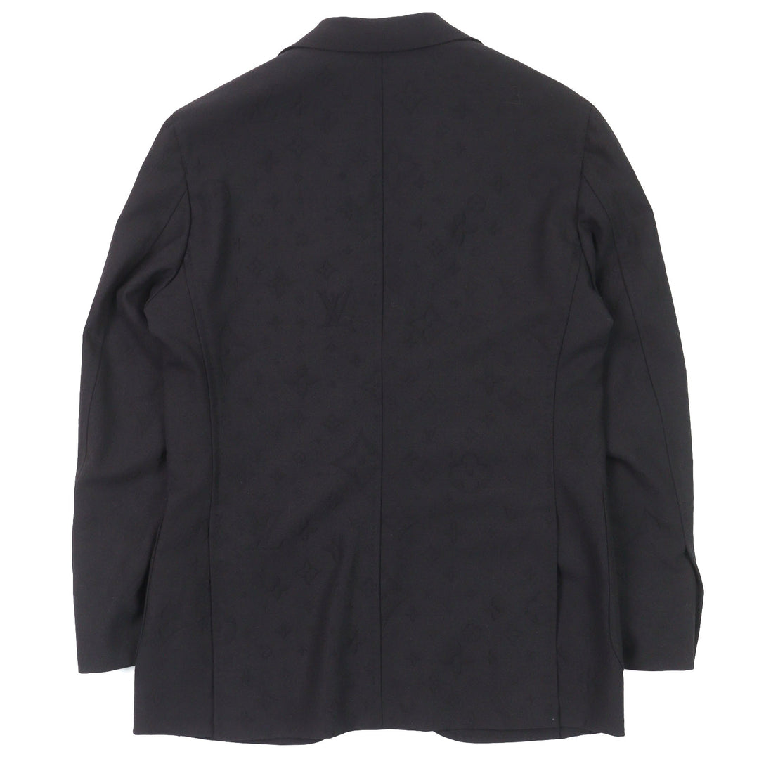 LOUIS VUITTON tailored jacket Monogram Allover Single black polyester mens 48