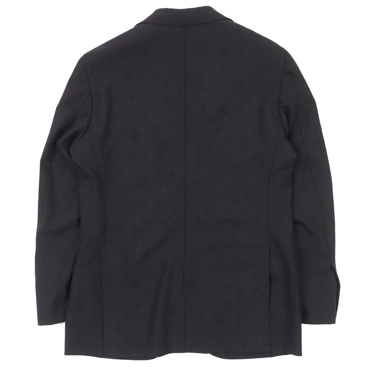 LOUIS VUITTON tailored jacket Monogram Allover Single black polyester mens 48