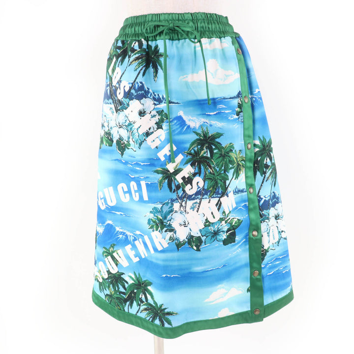 Excellent GUCCI skirt Los Angeles Palm Tree Print multicolor cotton Women M