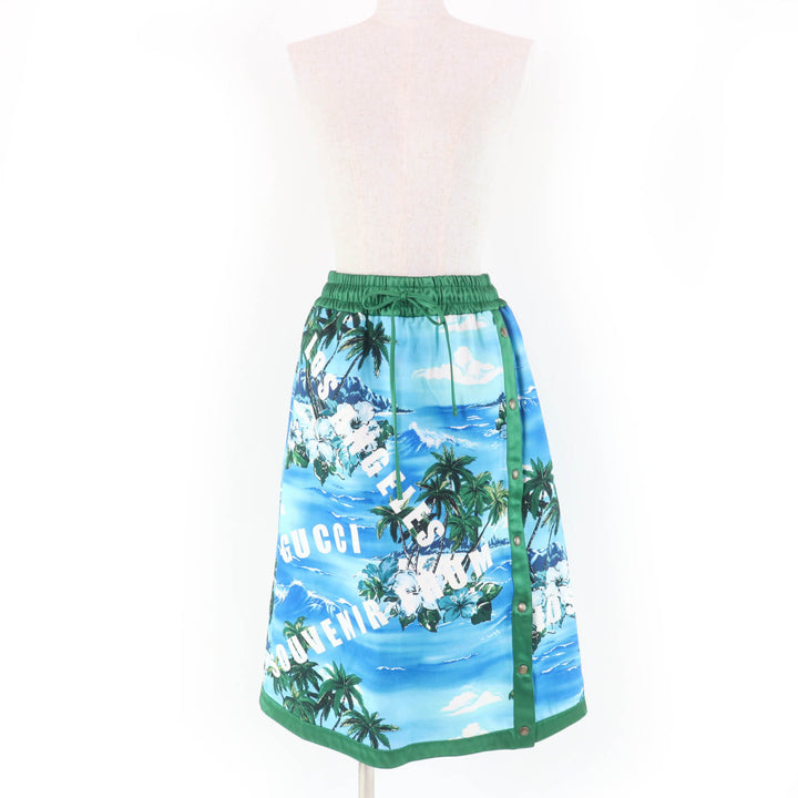 Excellent GUCCI skirt Los Angeles Palm Tree Print multicolor cotton Women M