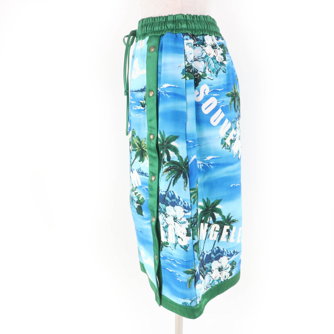 Excellent GUCCI skirt Los Angeles Palm Tree Print multicolor cotton Women M