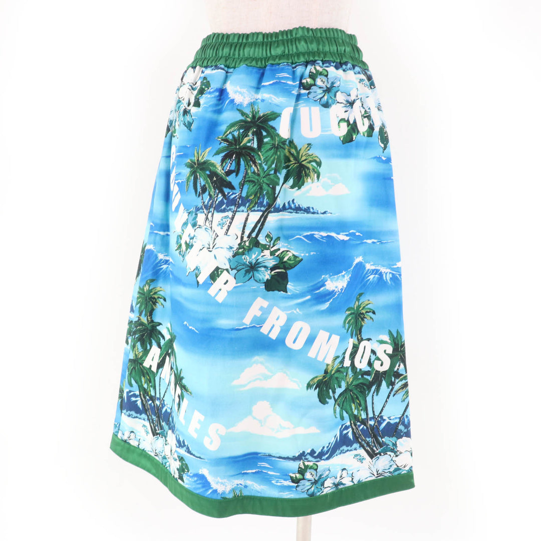 Excellent GUCCI skirt Los Angeles Palm Tree Print multicolor cotton Women M