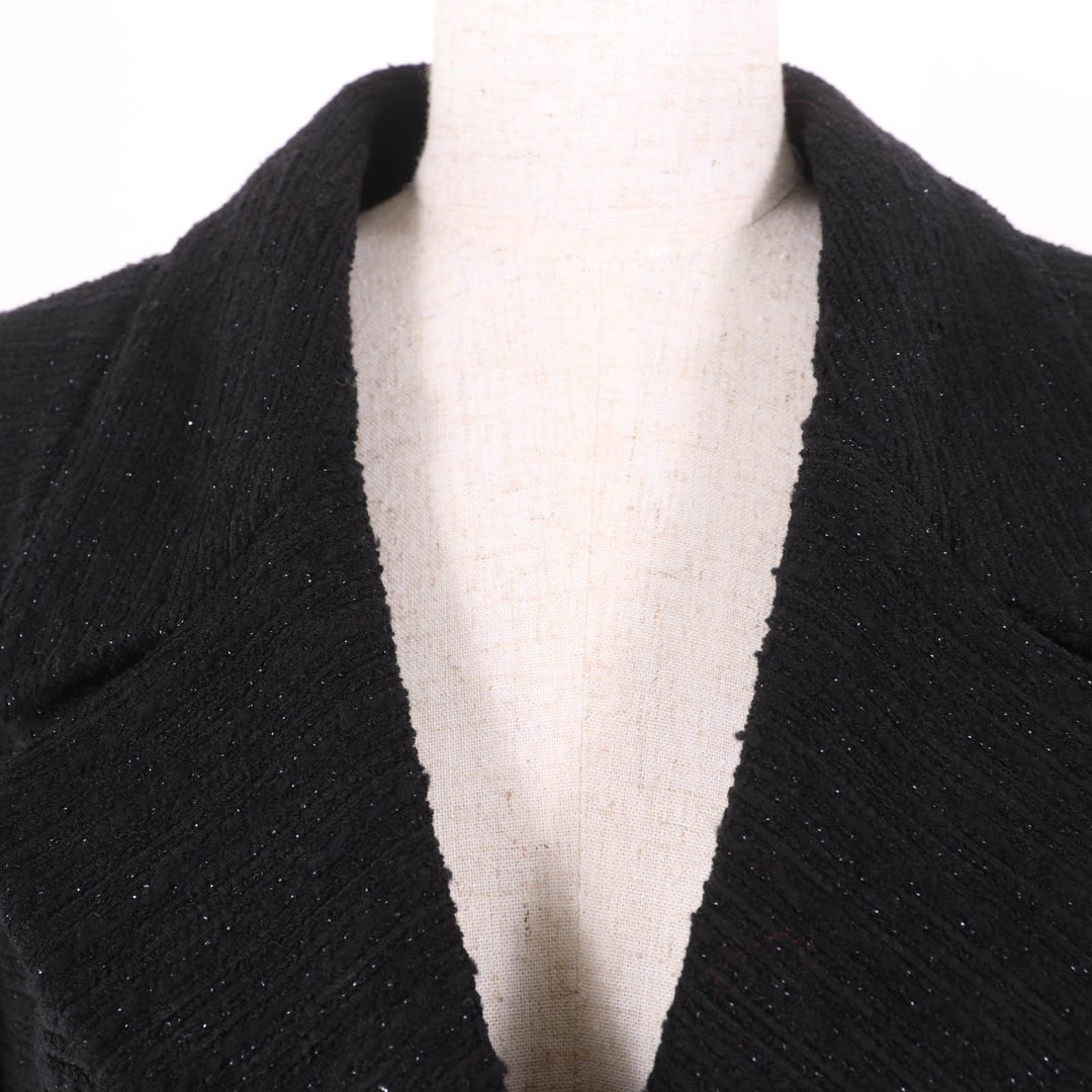 Excellent GUCCI Jacket double breasted tweed black wool Women 40 643287