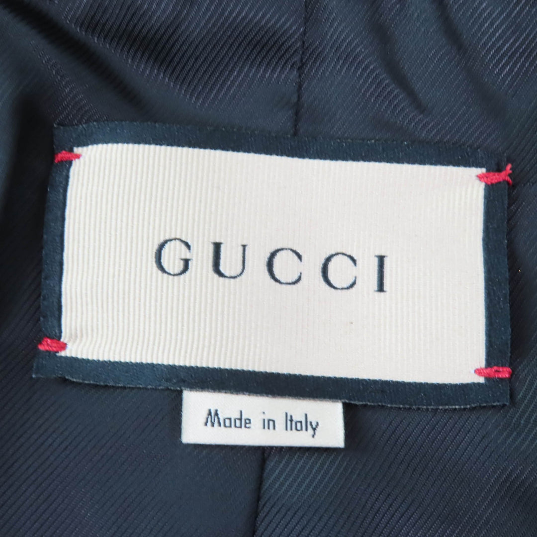 Excellent GUCCI Jacket double breasted tweed black wool Women 40 643287