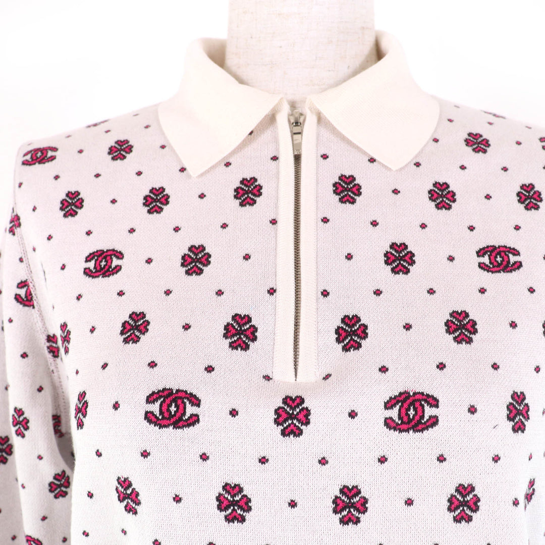 Excellent CHANEL knit Ivory silk Women 36 P74276K10699