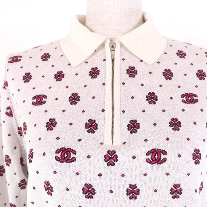 Excellent CHANEL knit Ivory silk Women 36 P74276K10699