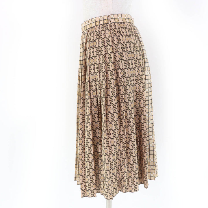 Excellent BURBERRY Pleated skirt Knee length Graphic print polyester Women 34