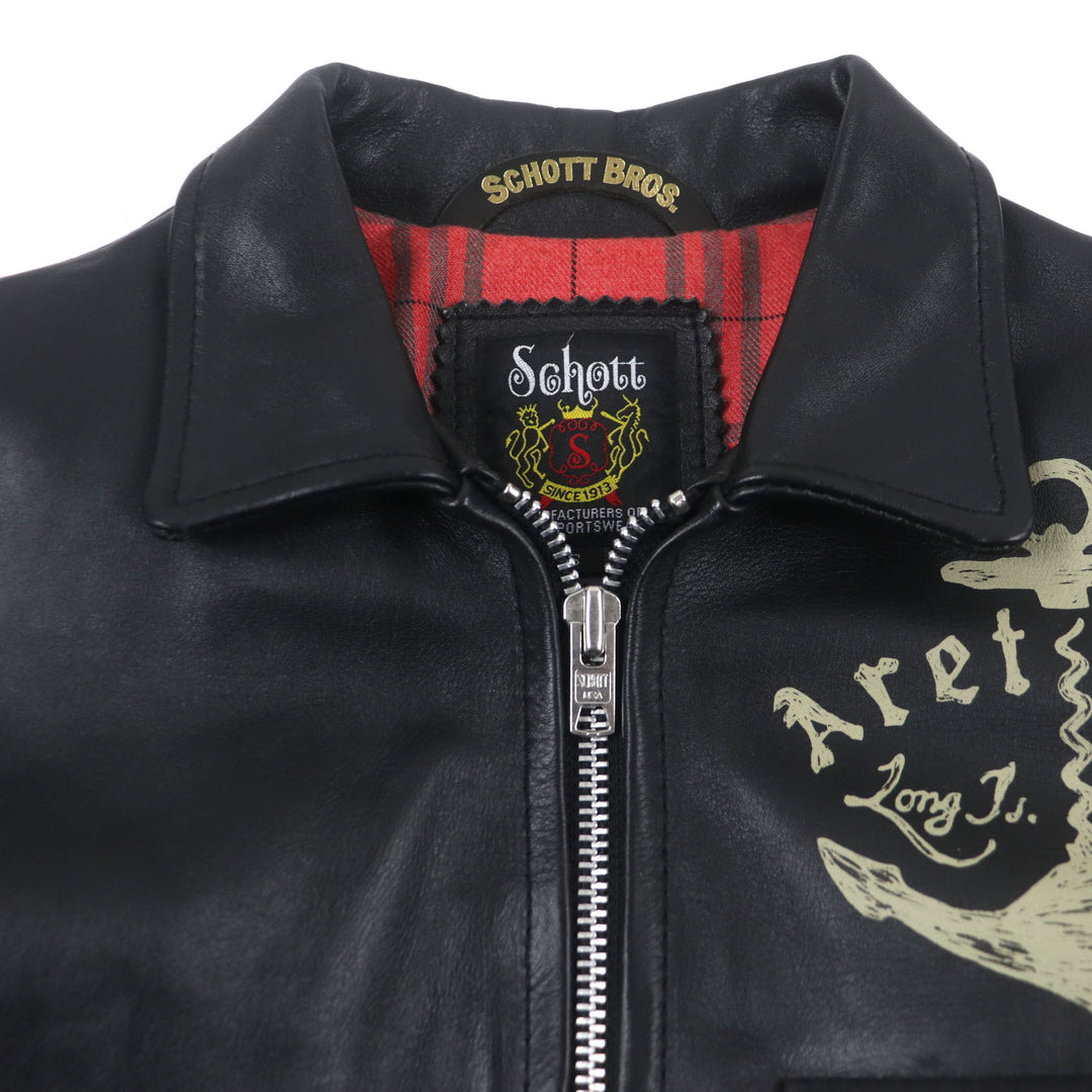 Great schott Leather jacket LONG ISLAND Zip-up Single black Cowhide S 3141022