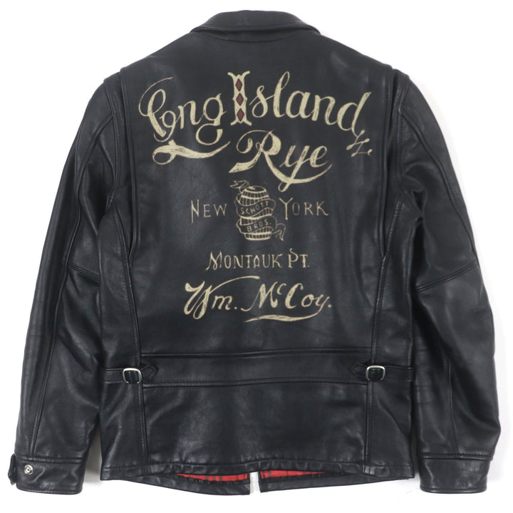 Great schott Leather jacket LONG ISLAND Zip-up Single black Cowhide mens S 3141022