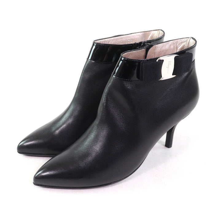 Excellent Salvatore Ferragamo Ankle boots Patent leather with Vara ribbon and 5
