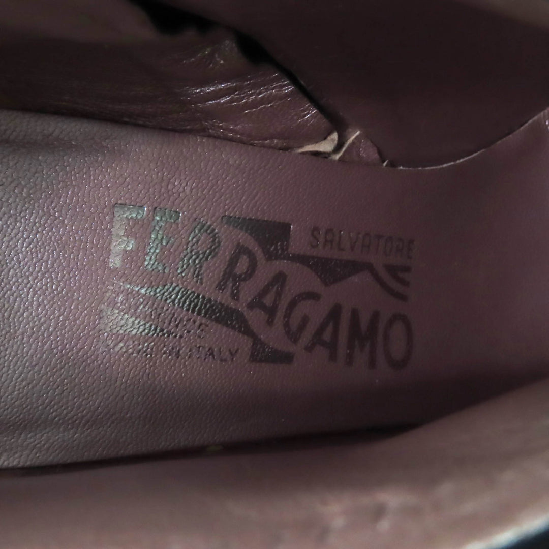 Excellent Salvatore Ferragamo Ankle boots Patent leather with Vara ribbon and 5