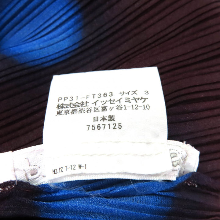 Excellent PLEATS PLEASE T-shirt Dot Pattern High Neck Long Sleeve Pleated 3