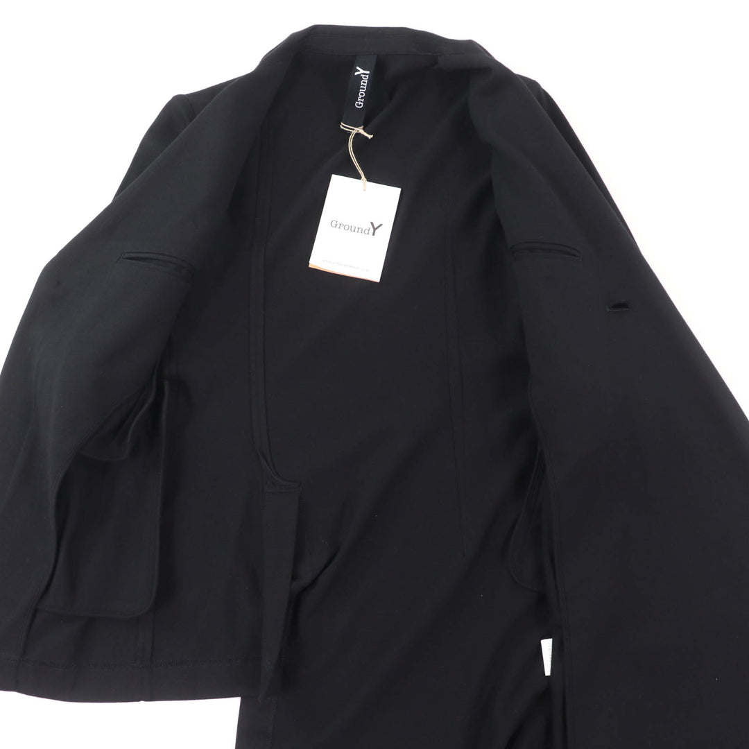 Excellent Ground Y Jacket Asymmetrical Design Cotton black cotton mens 1
