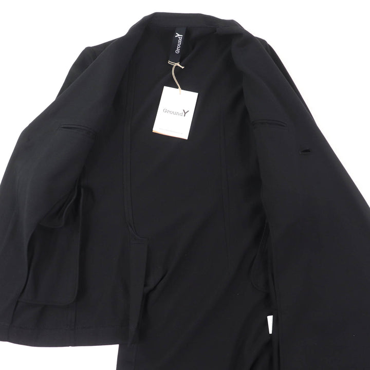 Excellent Ground Y Jacket Asymmetrical Design Cotton black cotton mens 1