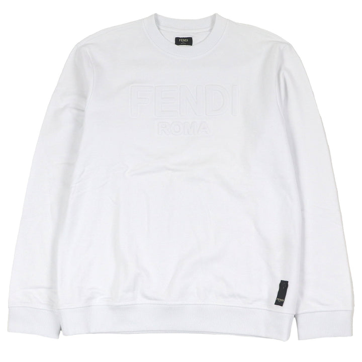 Excellent FENDI sweat Logo embossed sweatshirt white cotton mens XL FY1079