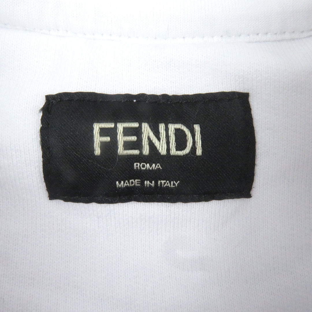 Excellent FENDI sweat Logo embossed sweatshirt white cotton mens XL FY1079