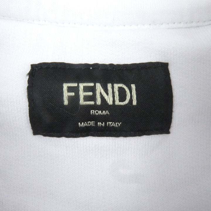Excellent FENDI sweat Logo embossed sweatshirt white cotton mens XL FY1079